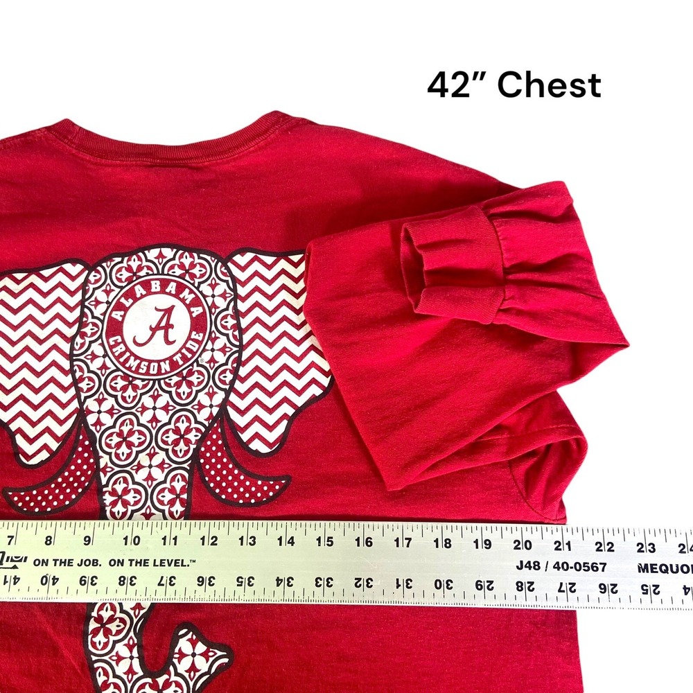 ALABAMA CRIMSON TIDE Red Long Sleeve Graphic Shirt New World Graphics Large NCAA - Picture 8 of 10